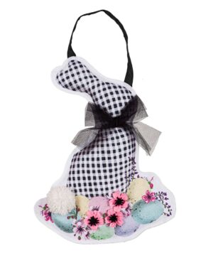 Buffalo Check Bunny Decorative Door Hanger