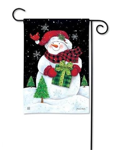 Buffalo Check Snowman Garden Flag