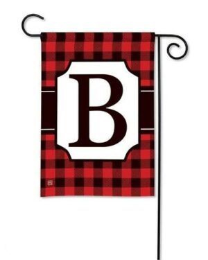 Buffalo Plaid Monogram B Garden Flag