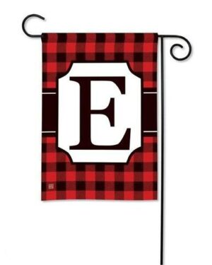 Buffalo Plaid Monogram E Garden Flag