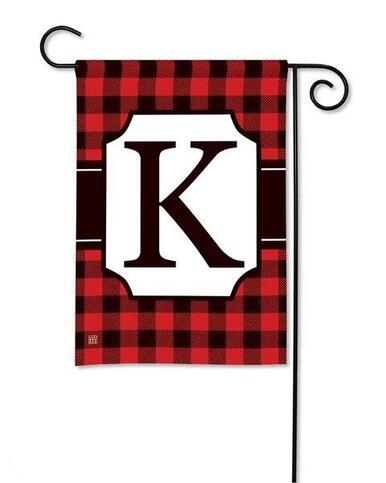 Buffalo Plaid Monogram K Garden Flag