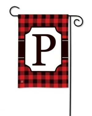 Buffalo Plaid Monogram P Garden Flag