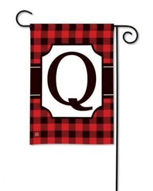Buffalo Plaid Monogram Q Garden Flag