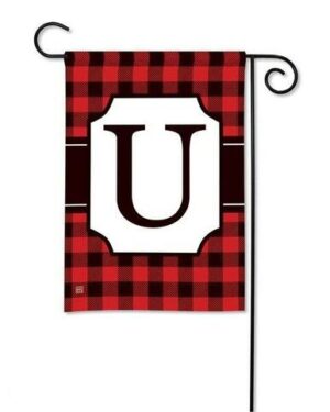 Buffalo Plaid Monogram U Garden Flag