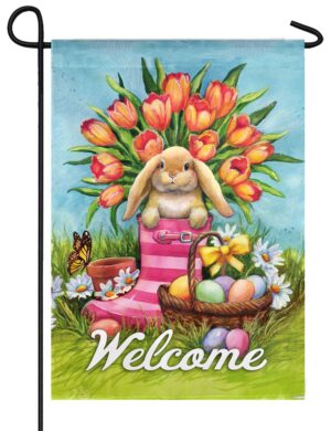Bunny Boots Suede Reflections Garden Flag