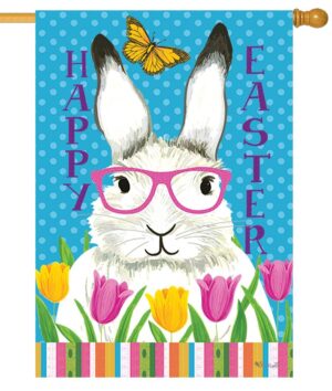 Bunny With Glasses House Flag