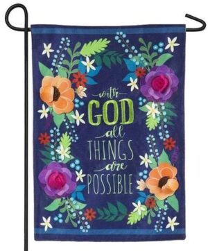 Burlap All Things Possible Decorative Garden Flag