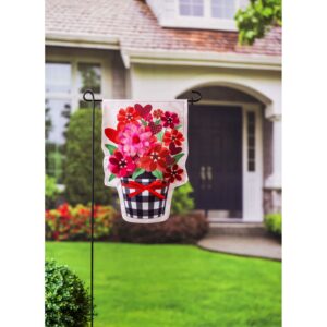 Burlap Buffalo Check Flower Pot Decorative Garden Flag