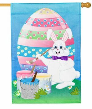 Burlap Bunny Egg Painter Decorative House Flag