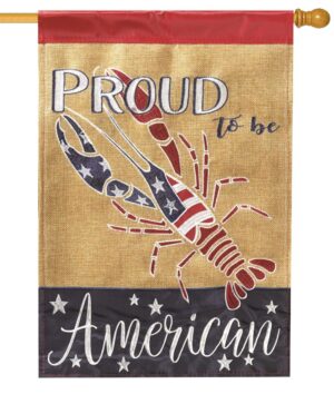 Crawfish Proud American Double Applique House Flag