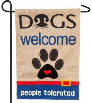 Burlap Dogs Welcome People Tolerated Decorative Garden Flag