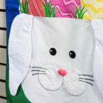 Burlap Easter Bunny Basket Decorative Garden Flag