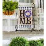 Burlap Home Lavender Wreath Decorative Garden Flag