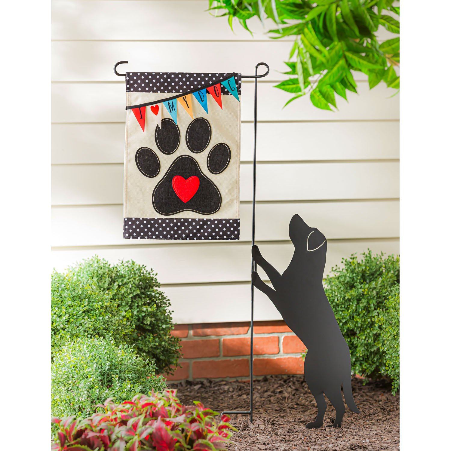 Burlap I Love My Dog Decorative Garden Flag I AmEricas Flags