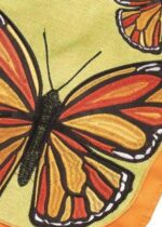 Burlap Monarchs Trio Double Applique House Flag Detail 2