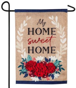 Burlap My Home Sweet Home Floral Decorative Garden Flag