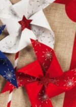 Burlap Patriotic Pinwheels Decorative Garden Flag