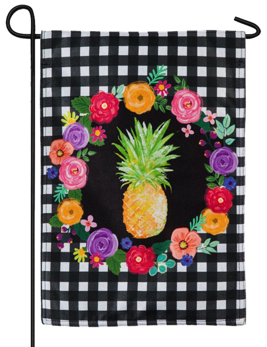 Burlap Pineapple Plaid Decorative Garden Flag I AmEricas Flags
