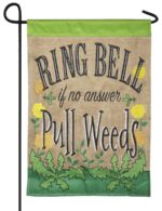 Burlap Ring Bell Pull Weeds Double Applique Garden Flag