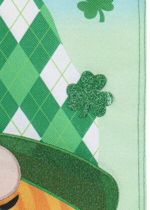 Burlap Saint Patrick's Gnome Decorative Garden Flag