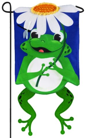Burlap Shaped Frog Decorative Garden Flag
