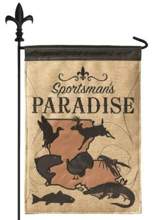 Burlap Sportsman's Paradise Decorative Garden Flag