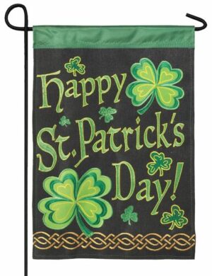 Burlap St. Patrick's Double Applique Garden Flag