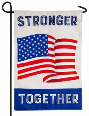 Burlap Stronger Together Americana Decorative Garden Flag