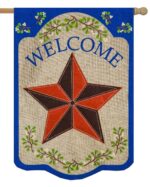 Burlap Welcome Country Star Decorative House Flag