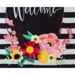 Burlap Welcome Floral Swag Decorative House Flag