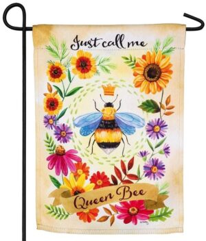 Call Me Queen Bee Suede Reflections Garden Flag