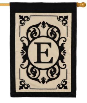 Cambridge Letter E Applique Monogram House Flag