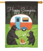Camping Bears Double Applique House Flag
