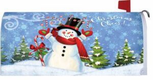 Candy Cane Snowman Mailbox Cover
