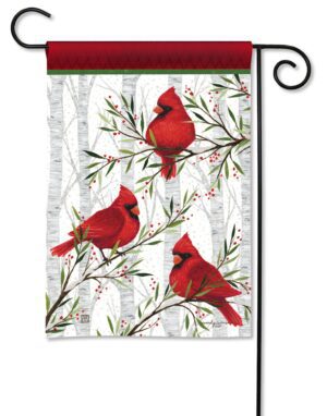 Cardinals in Birch Garden Flag