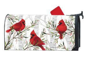 Cardinals in Birch Mailbox Cover