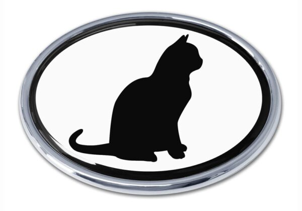 Cat Chrome Car Emblem