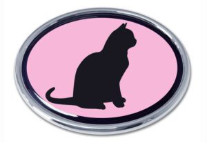 Cat Pink and Chrome Car Emblem