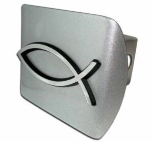 Christian Fish Brushed Chrome Hitch Cover
