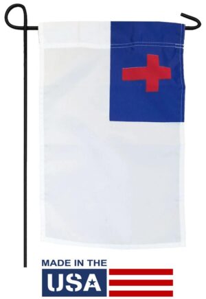 Christian Royal Blue and White Printed Nylon Garden Flag