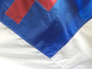 Christian Royal Blue and White Sewn Nylon House Flag