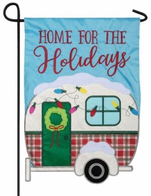 Christmas Camper Double Applique Garden Flag