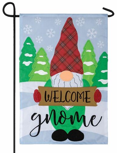 Christmas Gnome Double Applique Garden Flag