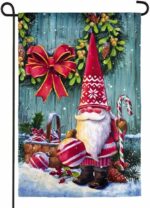 Christmas Gnomes Double-Sided Suede Reflections Garden Flag