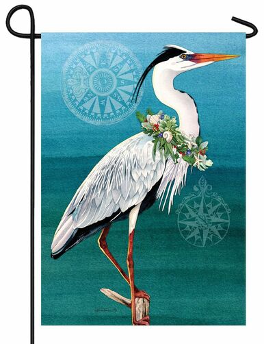 Christmas Heron Garden Flag