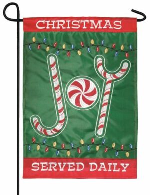 Christmas Joy Candy Canes Double Applique Garden Flag