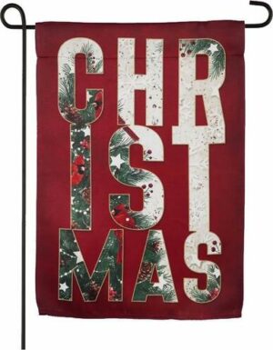 CHRISTMAS Letters Suede Reflections Garden Flag