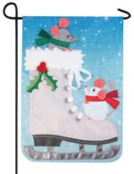Christmas Skate Double Applique Garden Flag
