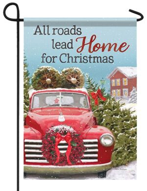 Christmas Tree Truck Home Garden Flag