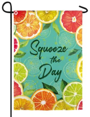Citrus Squeeze the Day Suede Reflections Garden Flag